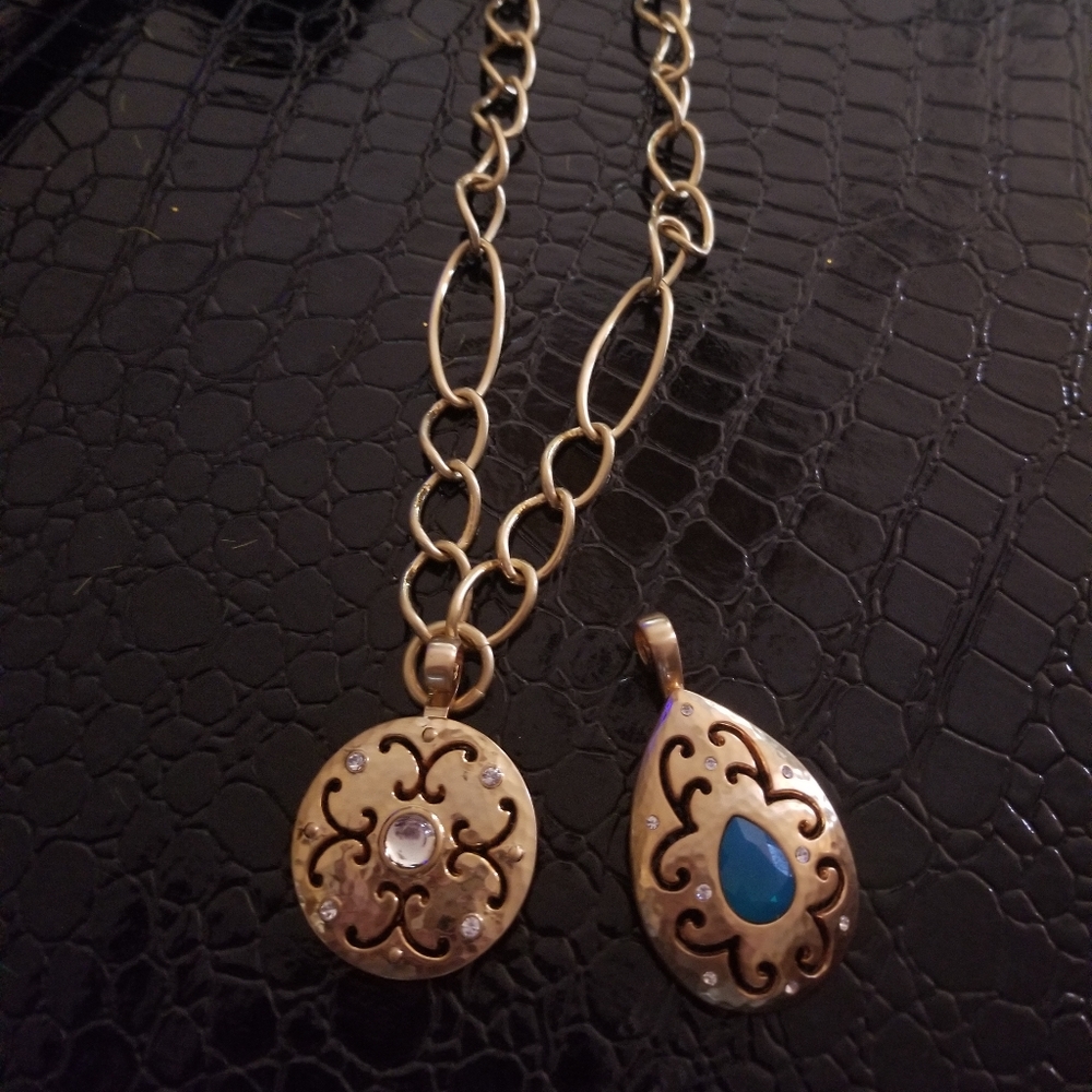 Brighton Versailles link necklace w 2  pendants